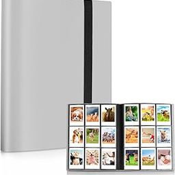 O Ozone 360 Pockets Mini Photo Album for Fujifilm Instax Mini Camera, Polaroid Snap PIC-300 Z2300 Instant CameraS, Photo Album for Fujifilm Instax Mini 11 9 Evo 90 70 40 8 7 -Grey-20