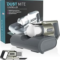 INAAM Dust Mite Cordless Vacuum Bed Sofa Cleaner UV Light Sterilisation HEPA Filtration KPA Power Suction Ideal for Bed Sofa Pillow & Other Fabrics KillsBacteria (Golden)-image-80