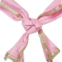 navti creations Wedding Pink Gathbandhan/Gathjoda Dupatta/Chunni In Cotton Terrywell (length # 2.5 metre) /Phere Ki Chunni-picture-46