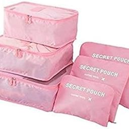 Flywind Packing Cubes Travel Pouch Bag Suitcase Luggage Organiser Set of 6 (Purple)-picture-36