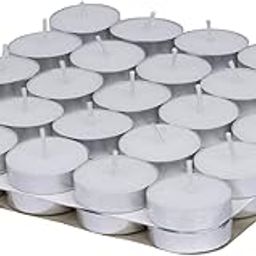 Wax Tealight Candles for Home Decor, Offices,Parties,Dining & Special Occasions | Pack of 50-Unscented | 100% Fully Refined Paraffin Wax & Smokeless | Burning Time 3 Hours (White)-image-72