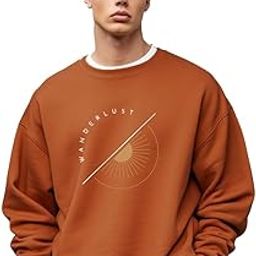 NOBERO Printed Oversized Sweatshirts for Men | Winter Sweatshirts Loose Fit Casual Pullover Sweatshirts Men Stylish | Soft Cotton Blend Long Sleeve Crewneck-picture-10