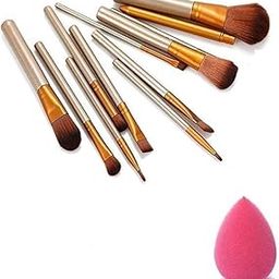 AVTY Makeup Brush Set of 12 with Blunder Puff - Multicolor-2
