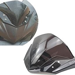 Eliane Universal Front JB Racing Small Windscreen Windshield Deflector Wind Sheld Protector Kit Touring Bolt Visor with Hole Unbreakable Fibre Glass Bike Styling Fairing Headlight Screen Shield-6