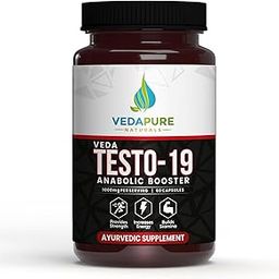 Vedapure Testo-19 Testosterone Booster Supplement for Men | Maximizes Strength & Stamina | Blend with 1000mg,Ashwagandha, Safed Musli, Shatavari & Gokhru (60 Capsules)-25