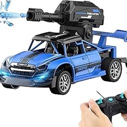 Toyshine 1:20 Scale Remote Control Rechargeable Water Bomb Bullet Shooting High Speed Rc Drift Car Toy with Flashing Light Indoor Outdoor Fun for Kids Boys Girls 3+, Blue-image-86