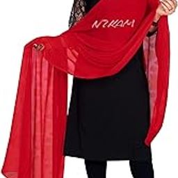 Women's Solid Chiffon Dupatta-33