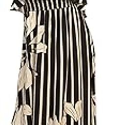 Striped with Floral Placement Print Rayon Top & Slit Skirt Co-ord Set for Women's|Boat Neck Sleeveless Relax Fit Stylish Summer Western Casual Wear Ladies Cord Set-picture-13