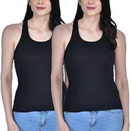 Women's Cotton Sleeveless Camisole Slip Spaghetti Pack of 2-picture-37