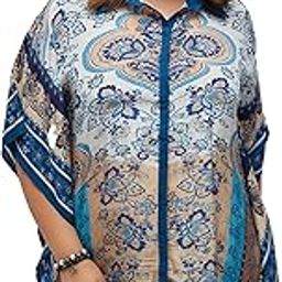 Plus Size Printed Shirt Style Kaftan-2
