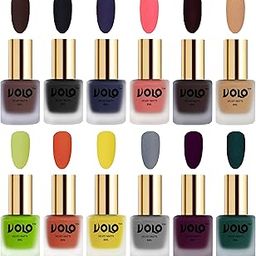 Volo Velvet Dull Matte Bold Colors Nail Polish Combo in Wholesale Rate(Chocolate Brown, Black, Russian Navy Blue, Dark Peach, Dark Wine, Skin Nude, Parrot Green, Orange 96 ml) Pack of 12-image-71