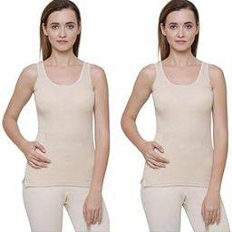 Women's Sleeveless Thermal Top for Winter Warmth - Soft Cotton Blend, Heat Retaining Fabric, Ideal for Layering, Lightweight and Comfortable Fit | Cold Weather Protection - Skin Color-image-81