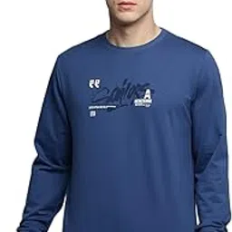 showoffff SHOWOFF Men's Round Neck Printed Blue Pullover Sweatshirt-BP-1415_Blue-picture-42