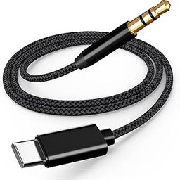 Mizi USB C to 3.5mm Audio Aux Jack Cable,3.3FT USB Type C to Male Adapter Dongle Cable Cord Car Headphone Compatible with iPhone 15 Plus/15 Pro Max Samsung Galaxy S24 S23 S22,iPad Pro - Black-25