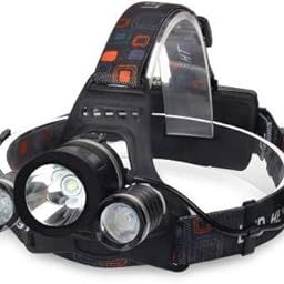 Care 4 LED Head Lamp Flash Light Torch for Camping Trekking Caving Hiking Reading Running Torch (Black : Rechargeable)-23