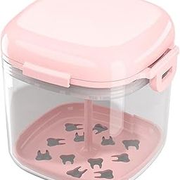 ATORSE Denture Cleaner Case with Lid with Strainer Basket Denture Cup for Elderly Gift Pink-image-15