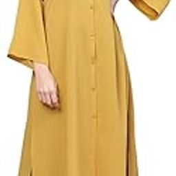 Mustard Button Placket Longline Shrug-image-41