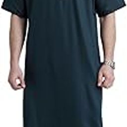 Amoura Dark Grey Half Sleeve Thobe Jubba for Men-image-27