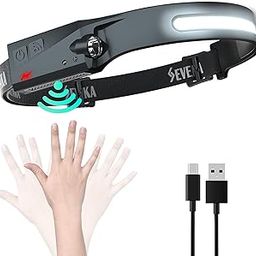 Led Headlamp Flashlight, Rechargeable Headlamps Torch with Motion Sensor, 3.2oz Lightweight Headlight, 230° Illumination, 5 Modes Head Torch for Camping, Running, Hiking (Sensor Headlamp)-19