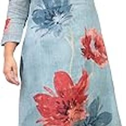 Women's Rayon Viscose Straight Printed Kurta with Pant-51