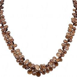 Smokey Topaz Gemstone Almond Shaped Bead Strand-image-76