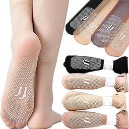 Summer Socks for Women and Girl | 5 Pairs (S M SIZE) Invisible Slip-resistant Ultra-Thin Transparent, Nylon Summer Crystal Silk Ankle Length Stocking Socks for Womens and Girls-image-91