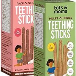 Tots and Moms Teething Sticks | Ragi & Sesame | Millet & Herbs | Pack of 2-150g Each-image-11