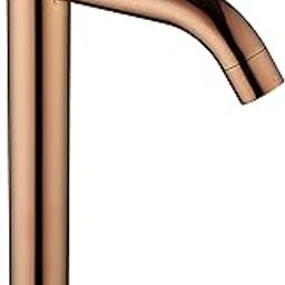 Carnival SS-304 Full Rose Gold Extended Tall Body Basin Pillar Faucet Tap | Tall Pillar Cock Tap with Long Spout | Rose Gold Tap for Wash Basin (12" Inches) for Counter Table Top Washbasin-image-94