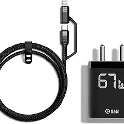 DailyObjects Surge 3 Port 67W GaN Charger & 4-in-1 Universal Braided Charging Cable Combo-28