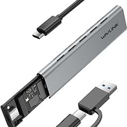 WAVLINK Aluminum M.2 NVMe and SATA SSD Enclosure, USB 3.1 Gen 2(10Gbps) to NVMe PCI-E and SATA SSD Case, Supports UASP Trim for M-Key/B+M Key SSDs 2230/2242/2260/2280 (Up to 8TB)-image-75