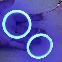 1PAIR UNIVERSAL 70MM BLUE COTTON COB RING CAR BIKE DRL Daytime Running Light Angle Eyes Led Ring Bike COB LED Angel Eyes Halo Ring DRL Halo Ring COB Chips-image-65