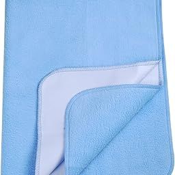Cosy & Comfy Ultra-Absorbent Baby Dry Mats for Mess-Free Diaper Changes | Breathable | Leakage Proof | Supersoft (Medium (70cm x 100cm), Sky Blue)-image-34