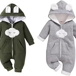 Swissberry Hooded Neck Baby Romper/Swaddlers for Baby Boys & Girls – Soft Cotton Fleece Cloud Embroided/Sleepsuit, Breathable One-Piece Outfit, Cute & Stylish Newborn Bodysuit(Olive-Grey, 3-6)-image-72