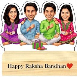 Capturing Happiness Customized Rakhi Caricature, Brother And Sister Personalized Gift with Table Top Frame, Name & Logo Engraved, Wooden Base, Raksha Bandhan Gift for Brother, Unique Return Gift (068)-image-61