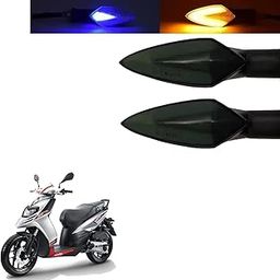 Vagary 2pc Universal Motorcycle LED Blue/Yellow Turn Signal Light Indicator Brake Indicator for Aprilia SR 125-24