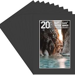 Golden State Art, Black Mat - Bevel Cut, Acid Free, 4-Ply Thick, Signature Friendly - Great for Photos, Pictures, Events, Prints - 5x7 for 4x6, 20-Pack, Mats Only-image-28