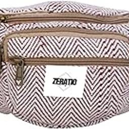 ZERATIO Herringbone Pattern Fanny Pack, Travel Waist Bag with Multiple Zipper Pockets-image-27
