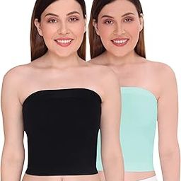 Polyamide Women's Casual Style Strapless Crop Top Tube Top Inner Camisole (Pack Of 2)-picture-13