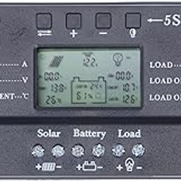 F FABOBJECTS® Solar Charge Controller, Circuit Protection 30A 12/24V Solar Controller for Outdoor for Home-24
