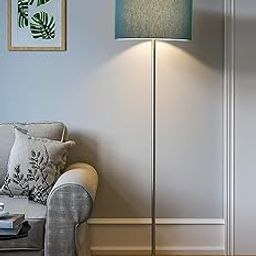 Lamp Crafts Floor Lamp Standing Modern Silver Lamp Shade for Living Room Corner, Home, Hotel, Office (12 Inches, 4Ft Height) (Blue)-image-60