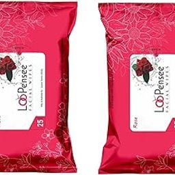 Facial Wet Tissue Wipes-Alcohol Free-Paraben Free- 25 Wipes Each-Rose Flavor (Pack of 2)-16