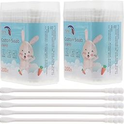 400PCS Baby q Tips Baby Cotton Swabs, Cotton Buds Swabs Cleaner Double Round Cotton Tip Cleaning Swabs with Paper Stick for Cleaning Ear Nose Baby Nose swabs Makeup Chidren Ear Nose Cotton Sticks-image-54