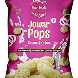 Khari Foods Jowar Pops, Cream Onion Flavoured, No Palm Oil, No Maida, Millet Goodness, Fibre Rich, Zero Cholestrol, Baked Gluten Free Vegan Snacks for Kids, Adults (50g)-image-15