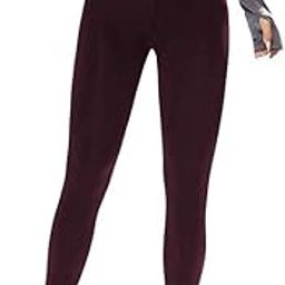 Women's Regular High Rise Stretchable Gym Tights Leggings with Crossover Belt & Girls | Gym Wear/Active Wear Tights Yoga Pants Maroon, 2XL-picture-9