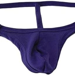 Men's Low Rise G-String T-Back Underwear Thong Briefs Purple-12