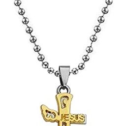 Christmas Gift Lord Holy Jesus Cross Christ Crucifix Gold and Silver Stainless Steel 01 Necklace Pendant for Men and Women-image-73