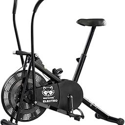 MAPACHE Electro AirBike Exercise Cycle for Home | Gym Cycle for Workout with Adjustable Cushioned Seat | Moving Handles | Best for Legs and HIPS Workout with 6 Months Warranty (Black)-12