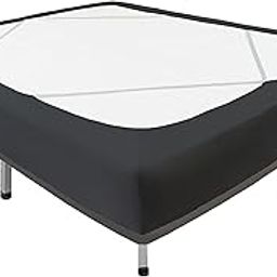 Biscaynebay Decorative Box Spring Cover Queen Size，Black Jersey Knit & Stretchy Wrap Around 4 Sides Bed Skirt for Home/Hotels, Easy Fit Wrinkle Free Machine Washable-picture-25