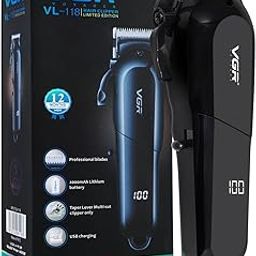 VGR VL-118 Limited Edition Professional Corded & Cordless Hair Clipper with LED Display 6 Length Settings | 200 min Runtime (Black)-14