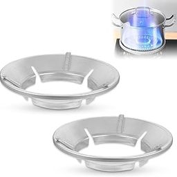 PARVLUXE Stainless Steel Gas Stove Flame Reducer Ring Gas Saver Ring for Burner Heat-Concentrating Flame Guard for Cooking Energy Efficient Gas Stand for Small Vessels (Pack of 2)-image-45